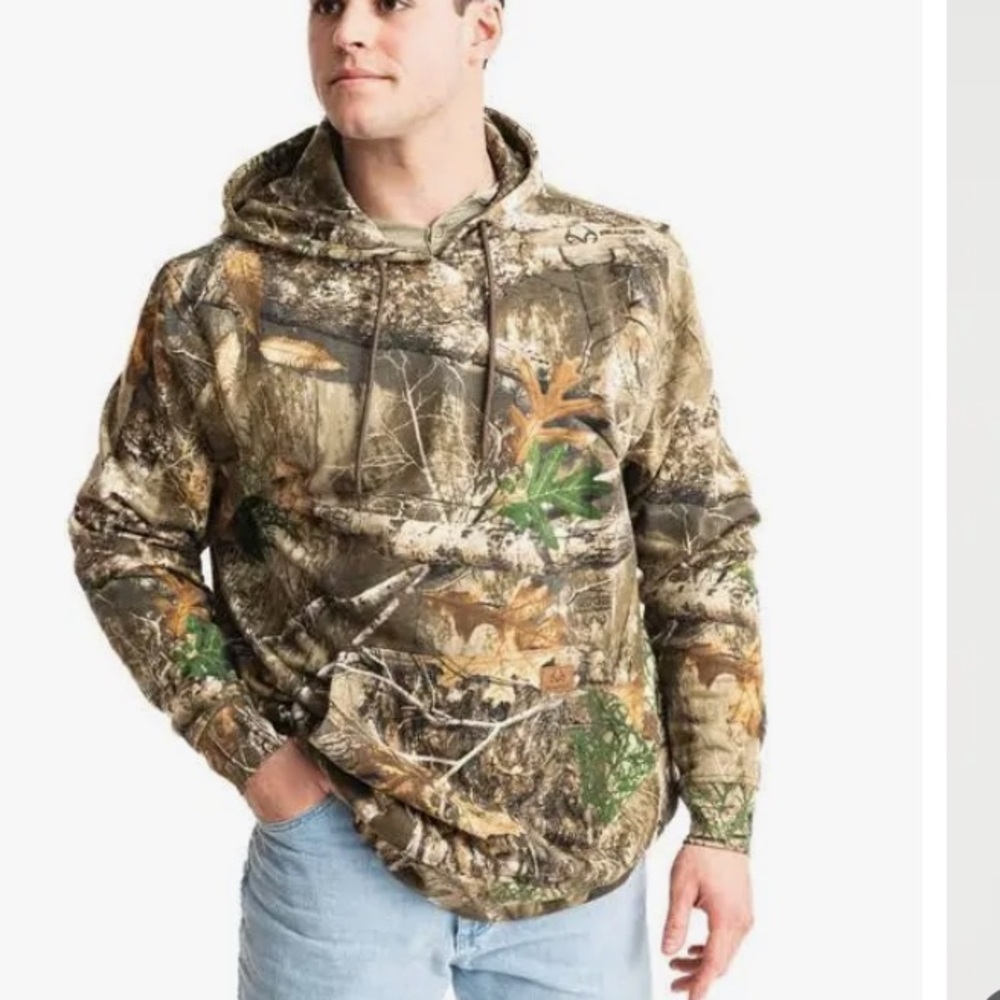 Realtree Camouflage Sweatshirt Brown and Green Woodland Design